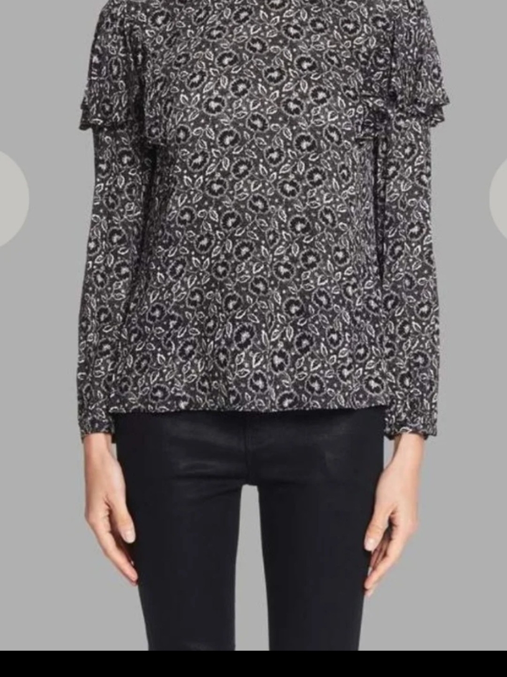 Rebecca Taylor Long Sleeve Sweet Briar Top 100% silk RETAIL $272 Small